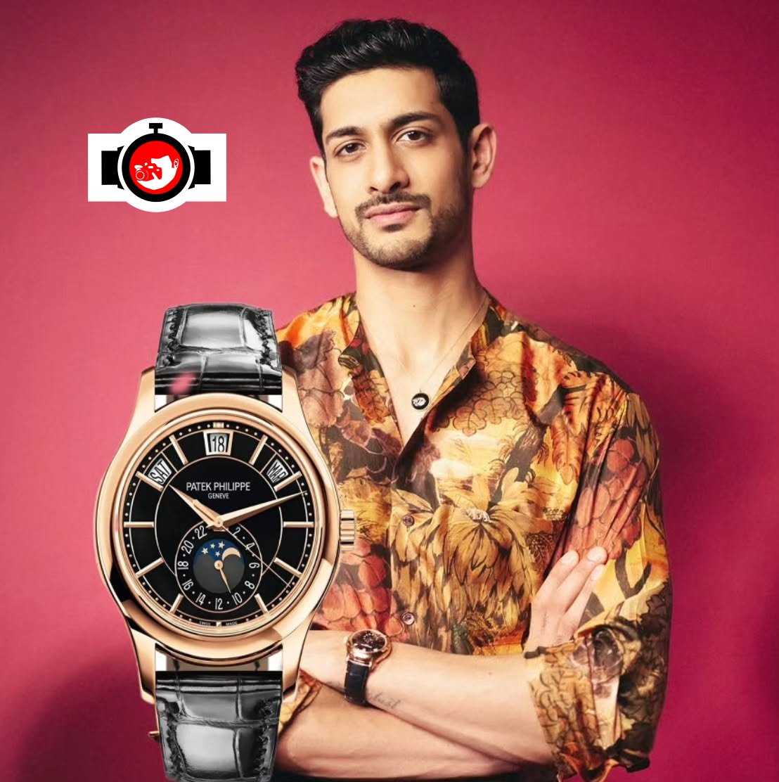 Aryaman Vikram Birla Spotted Wearing Patek Philippe Annual Calendar Ref. 5205R-010 in 18K Rose Gold