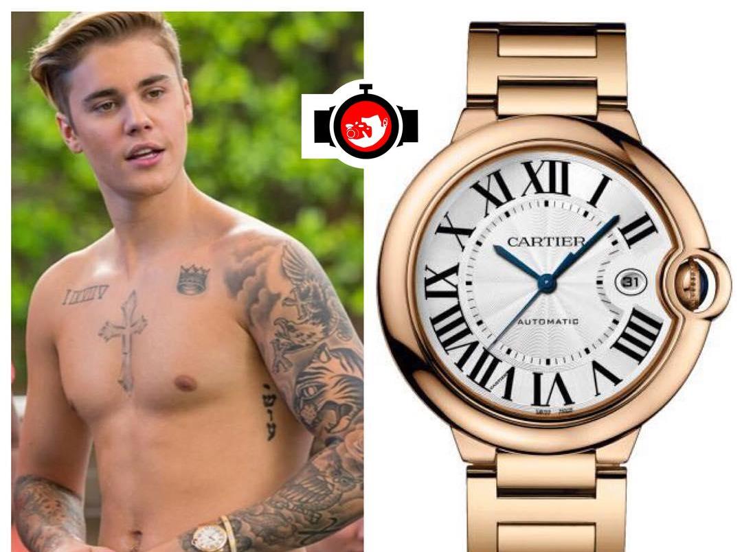 singer Justin Bieber spotted wearing a Cartier W69006Z2