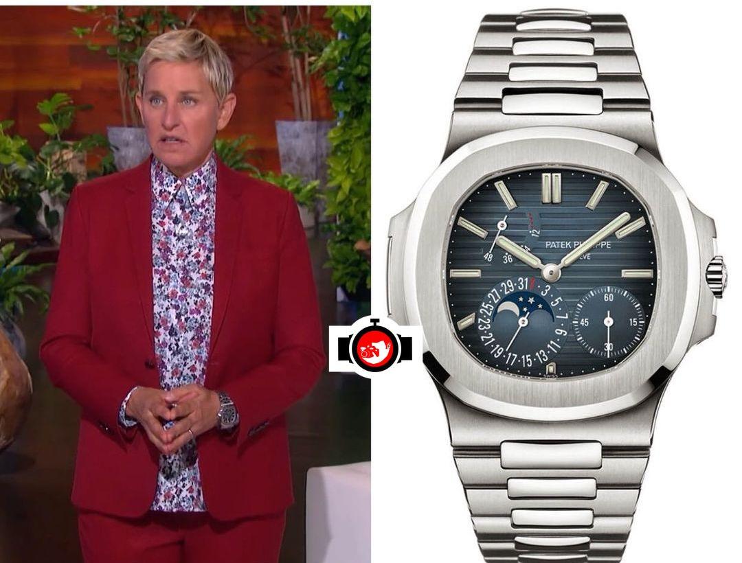 Ellen's Impressive Watch Collection: The Stainless Steel Patek Philippe Nautilus With a Moon Phase