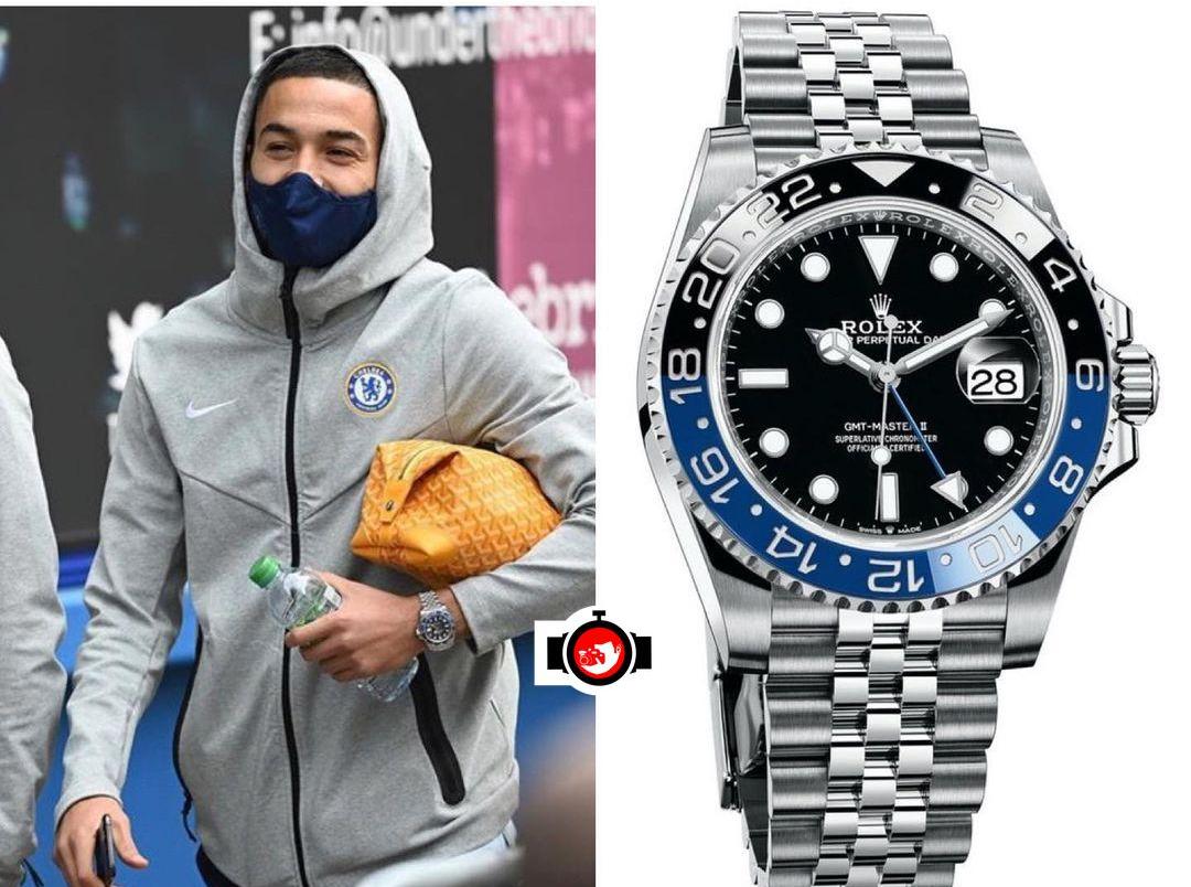 footballer Hakim Ziyech spotted wearing a Rolex 126710BLNR