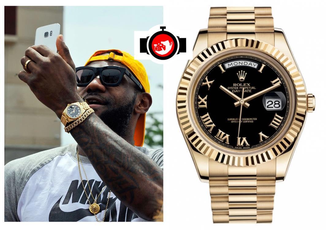 LeBron James's Luxurious Watch Collection: Rolex President Day Date II in 18K Yellow Gold