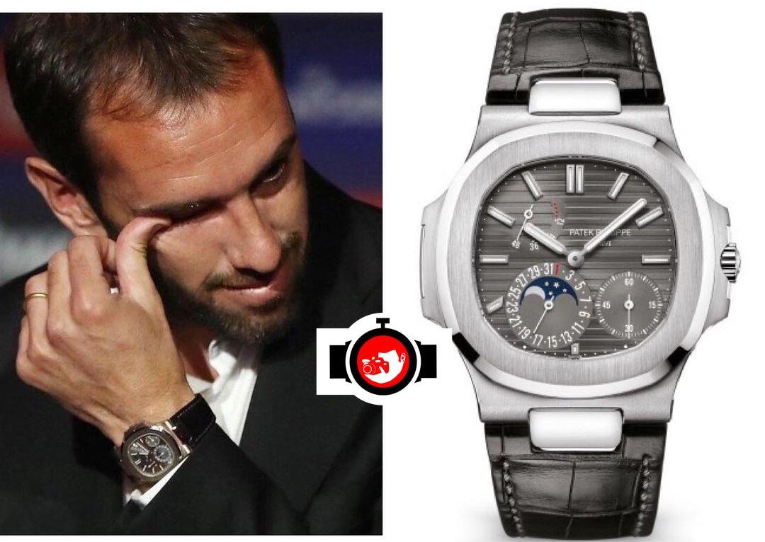footballer Diego Godin spotted wearing a Patek Philippe 5712G