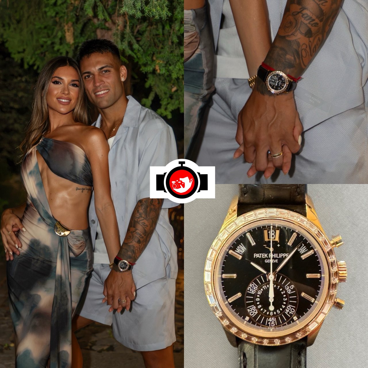 footballer Lautaro Martínez spotted wearing a Patek Philippe 5961R-010