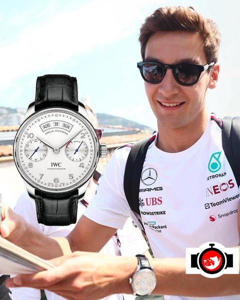 pilot George Russell spotted wearing a IWC 