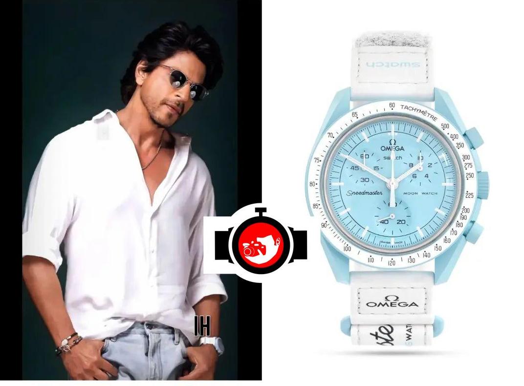 actor Shah Rukh Khan spotted wearing a Swatch SO33L100