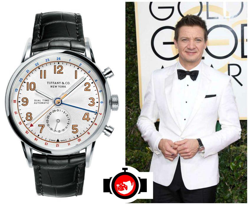 actor Jeremy Renner spotted wearing a Tiffany & Co Atlas CT60