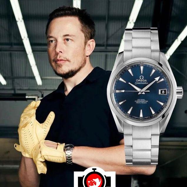 business man Elon Musk spotted wearing a Omega 