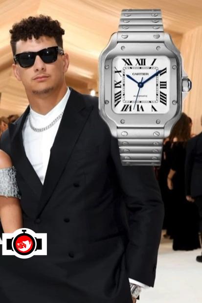 american football player Patrick Mahomes spotted wearing a Cartier 