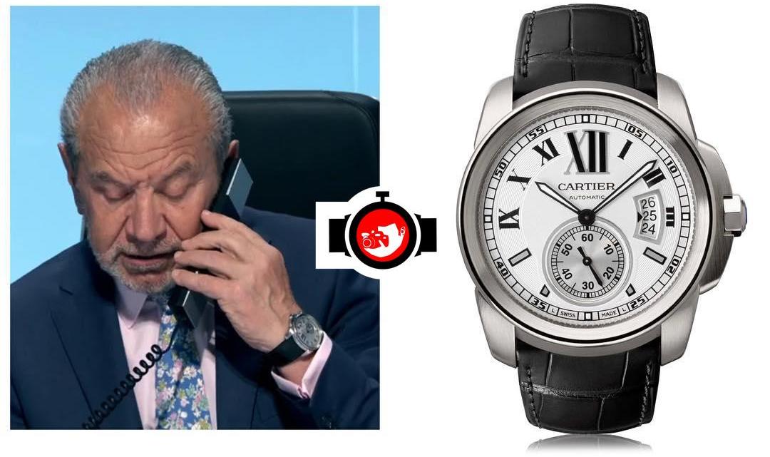business man Alan Sugar spotted wearing a Cartier W7100037