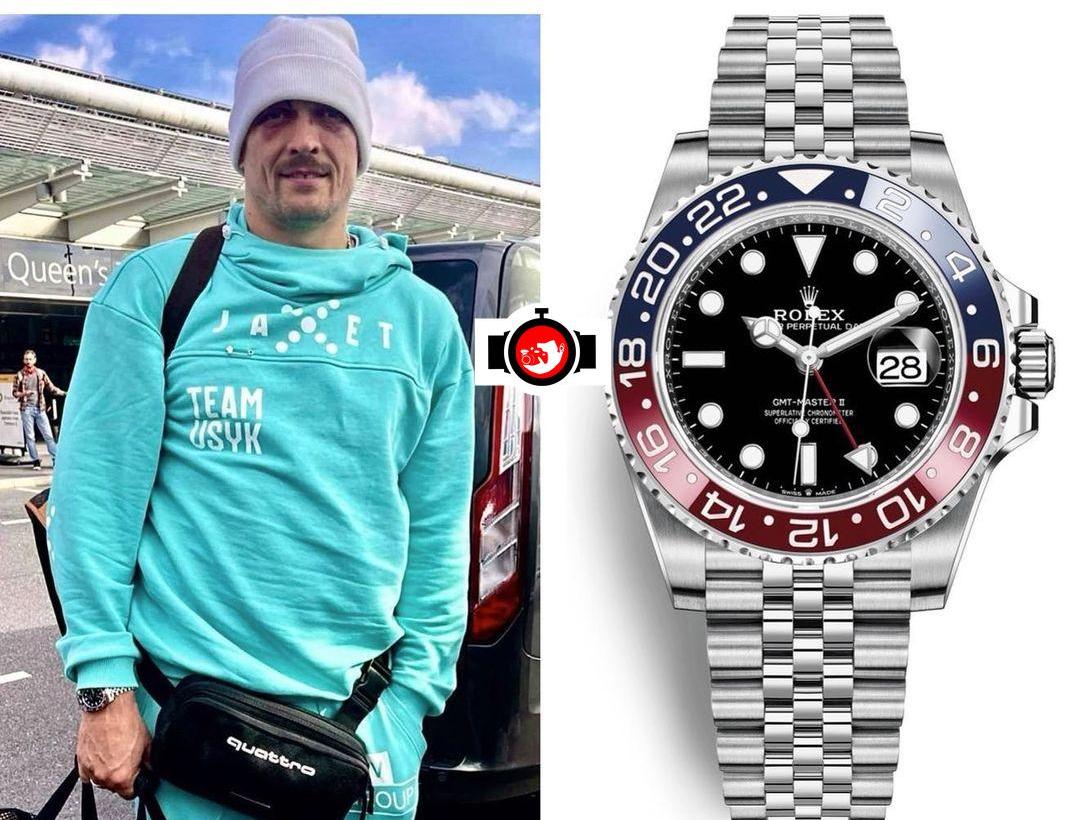 boxer Oleksandr Usyk spotted wearing a Rolex 126710BLRO