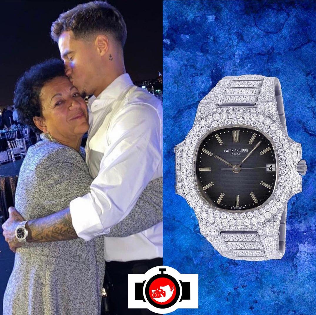 footballer Philippe Coutinho spotted wearing a Patek Philippe 5711/1A-010