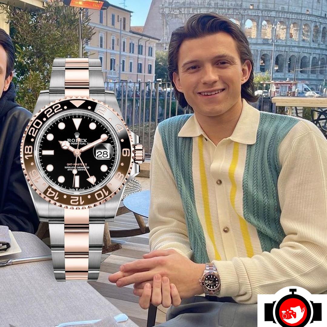 actor Tom Holland spotted wearing a Rolex 126711CHNR