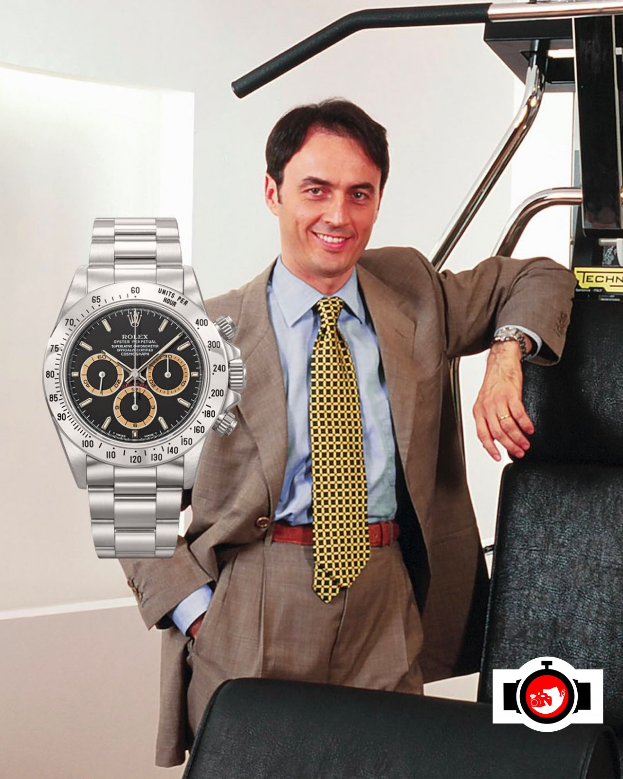 entrepreneur Nerio Alessandri spotted wearing a Rolex 16520