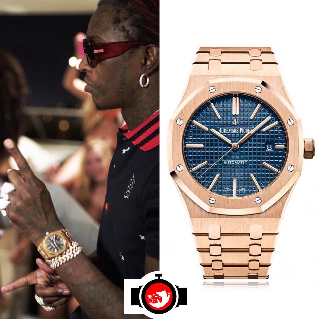 rapper Young Thug spotted wearing a Audemars Piguet 15400OR