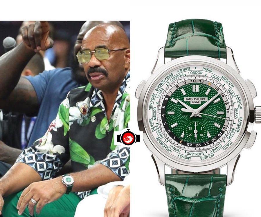 television presenter Steve Harvey spotted wearing a Patek Philippe 5930P