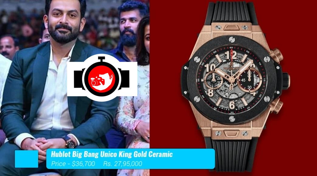 Discover Prithviraj Sukumaran's Watch Collection: The Hublot Big Bang Unico King Gold Ceramic