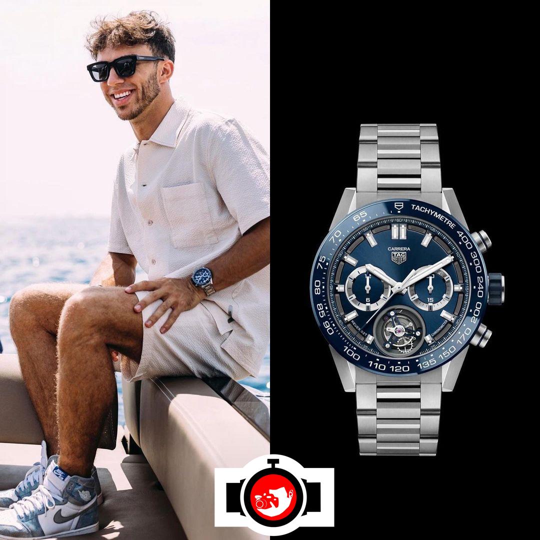pilot Pierre Gasly spotted wearing a Tag Heuer 