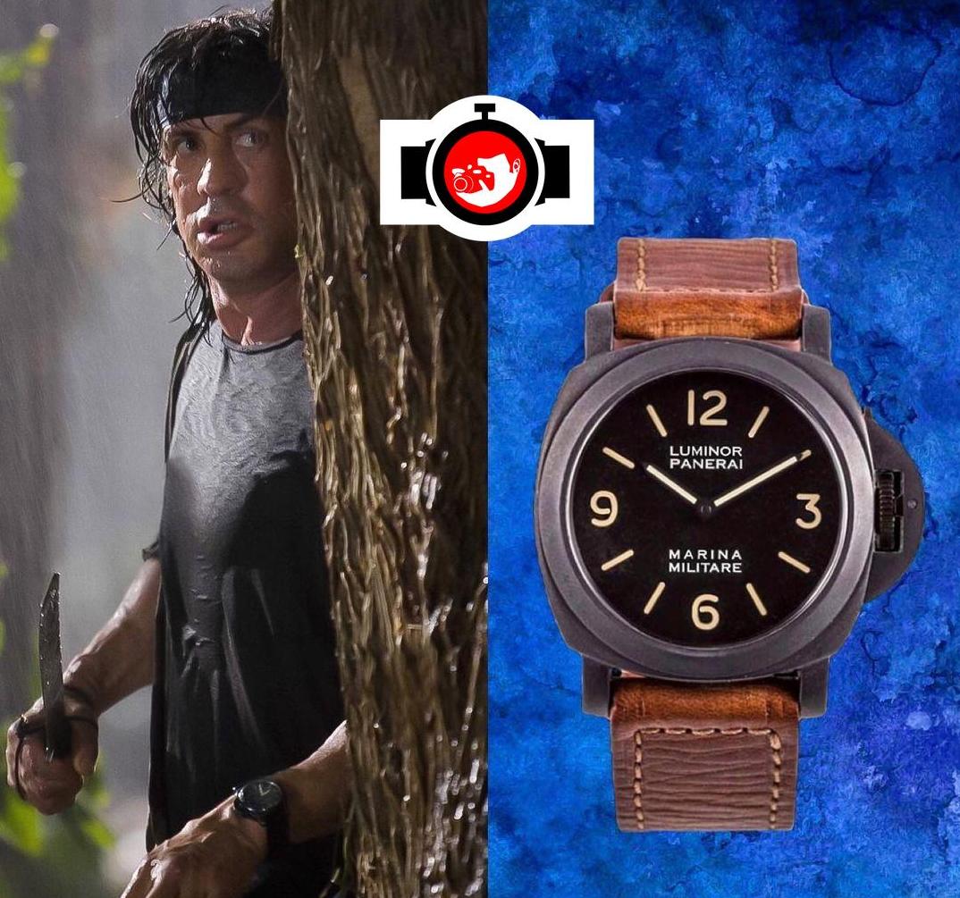 actor Sylvester Stallone spotted wearing a Panerai 5218-202/A