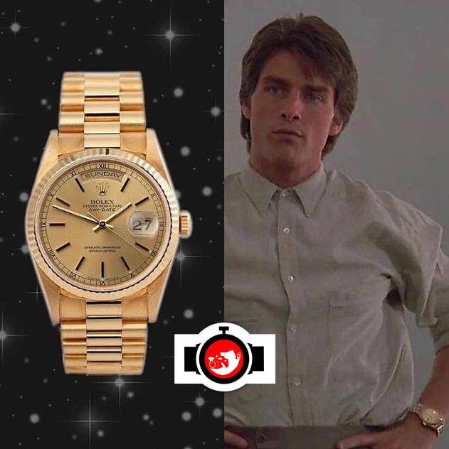 actor Tom Cruise spotted wearing a Rolex 18238