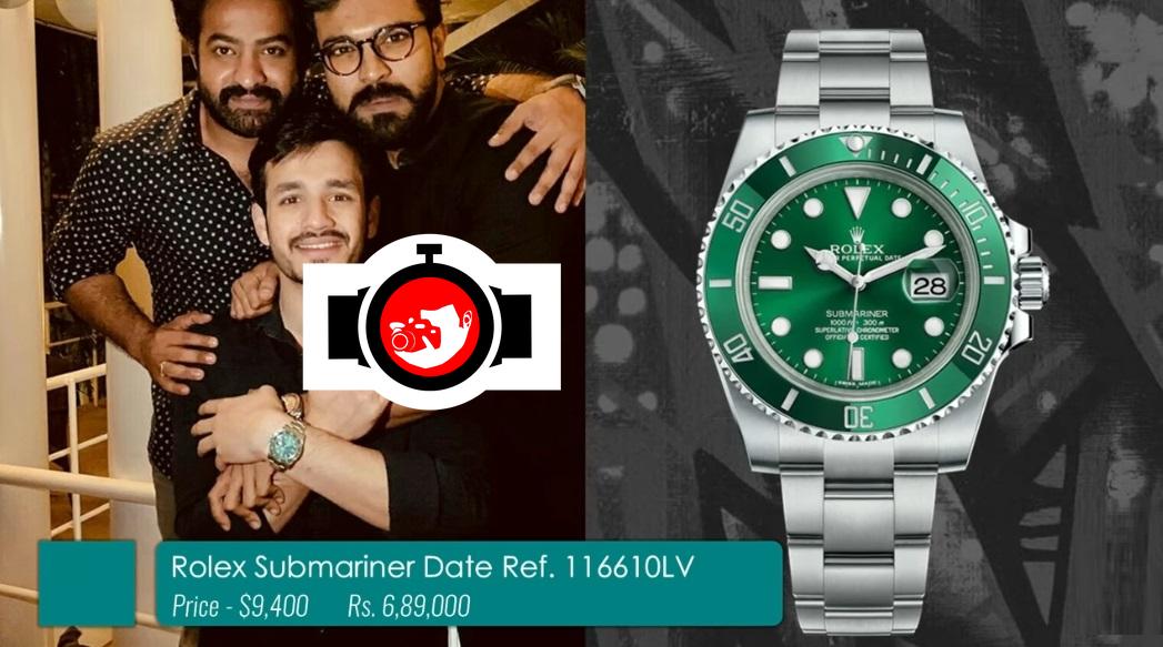 actor Akhil Akkineni spotted wearing a Rolex 116610LV