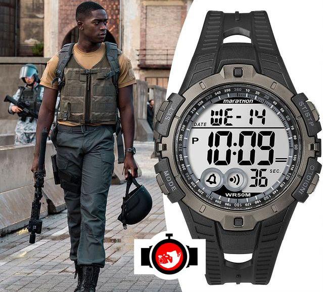 actor Damson Idris spotted wearing a Timex T5K802