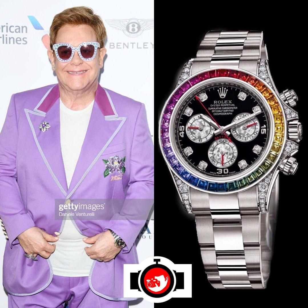 singer Elton John spotted wearing a Rolex 