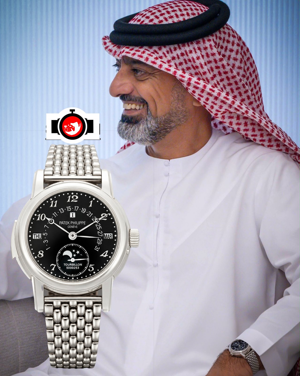 royal Ammar bin Humaid Al Nuaimi spotted wearing a Patek Philippe 5016P