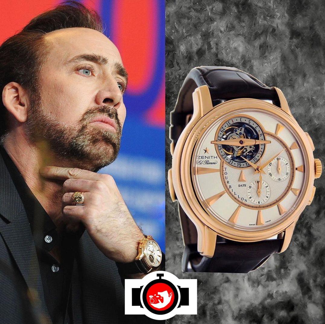 actor Nicolas Cage spotted wearing a Zenith 