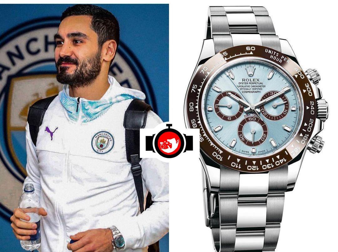 footballer Ilkay Gundogan spotted wearing a Rolex 116506