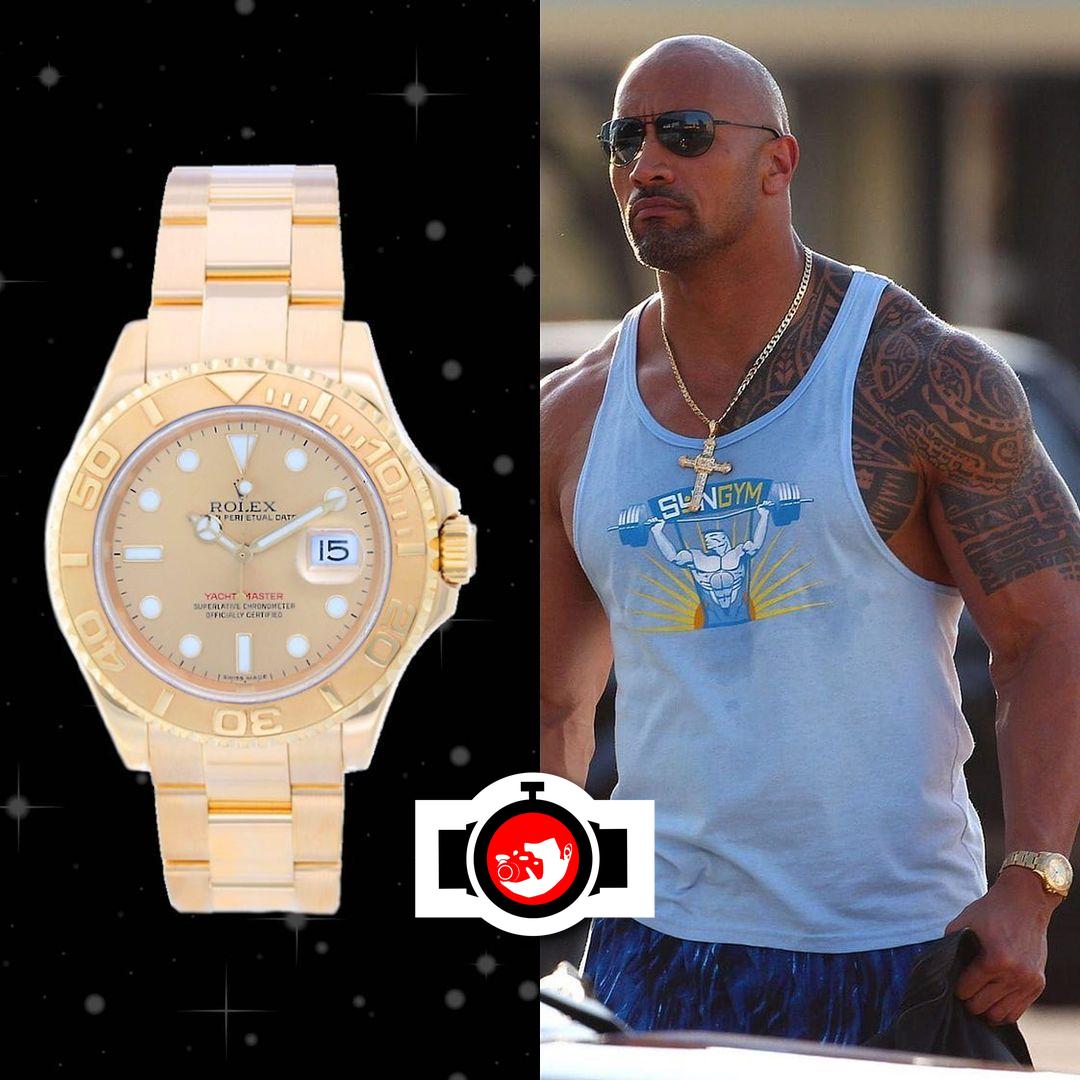 actor Dwayne The Rock Johnson spotted wearing a Rolex 16628