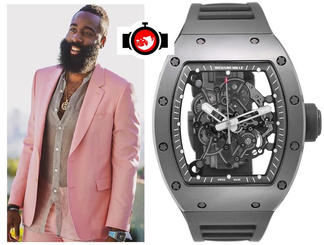 basketball player James Harden spotted wearing a Richard Mille RM55