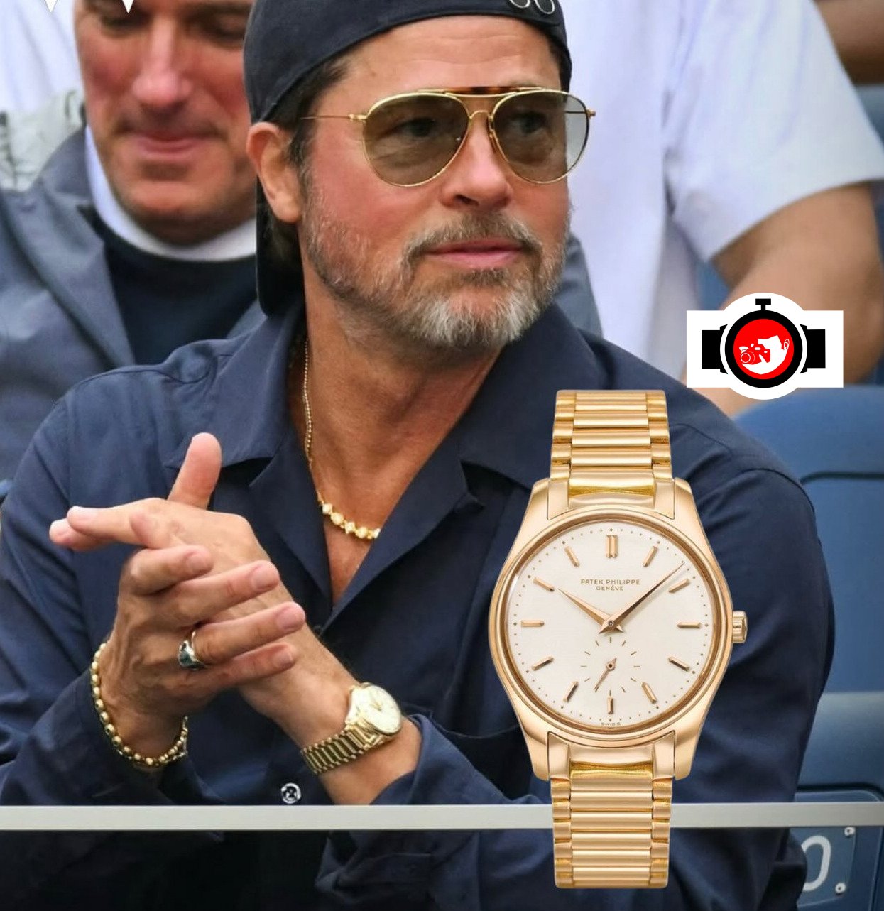 actor Brad Pitt spotted wearing a Patek Philippe 2526