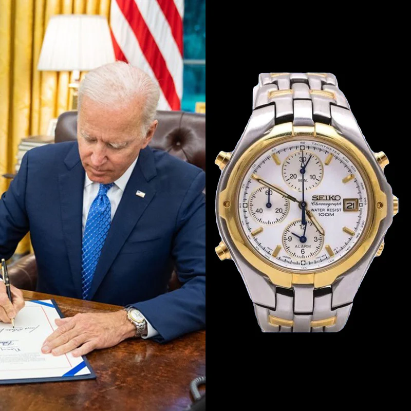 politician Joe Biden spotted wearing a Seiko 7T32-6M90