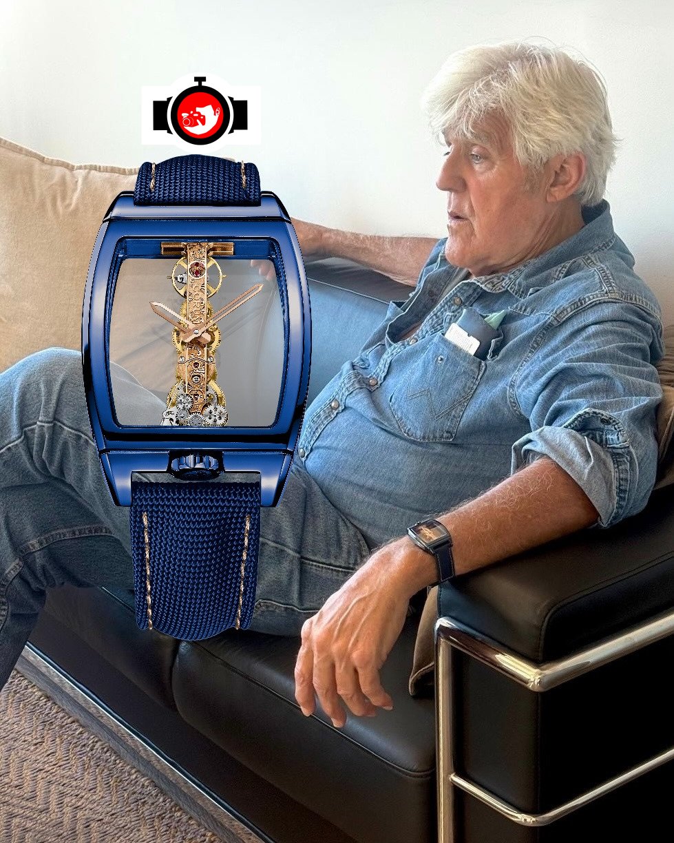 television presenter Jay Leno spotted wearing a Corum 113.201.04/0F61 BA45