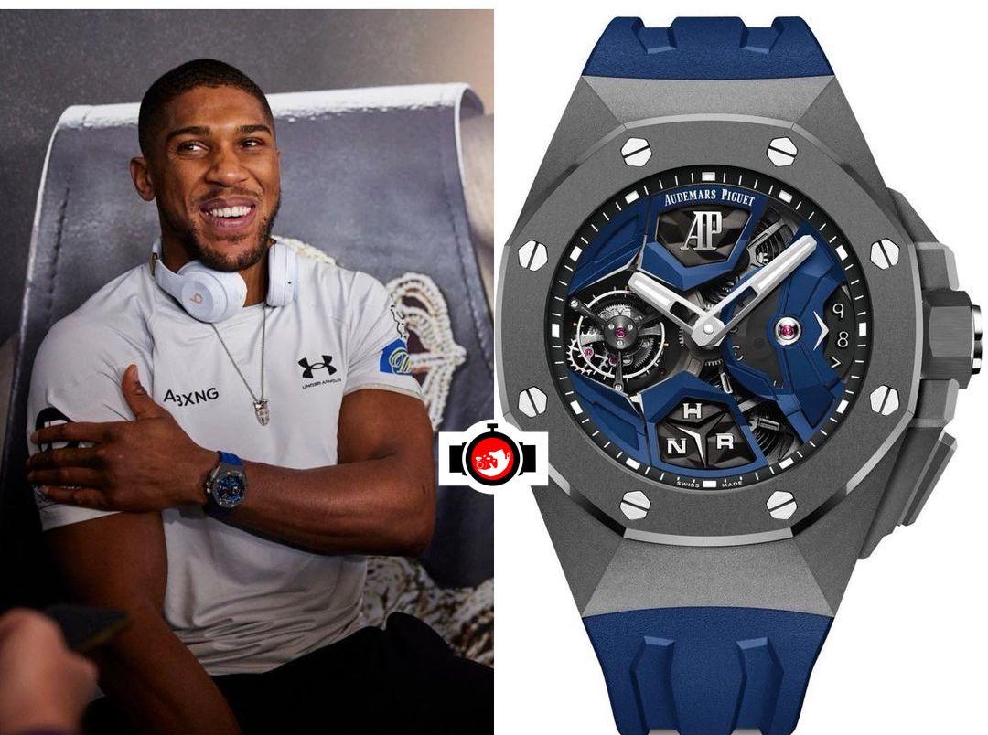 Anthony Joshua's Luxe Watch Collection: A Closer Look at His Titanium Audemars Piguet Royal Oak Concept Flying Tourbillon GMT with a Blue Strap