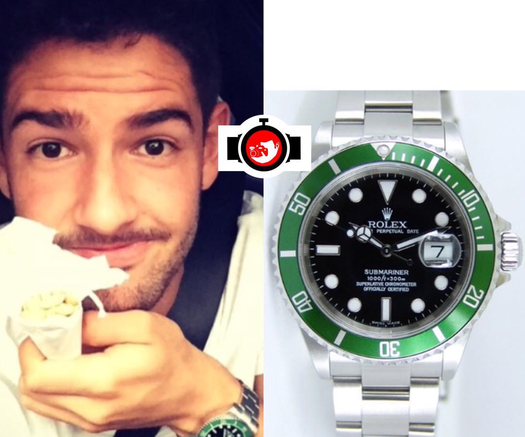 Discover Alexandre Pato's Impressive Rolex Green Bezel Steel Submariner Watch