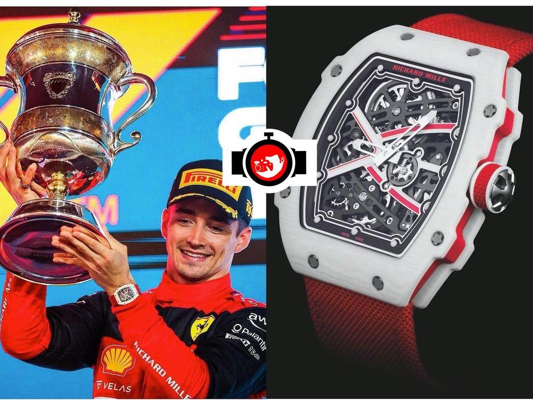 Charles Leclerc's Exclusive White TPT Richard Mille Watch with Ferrari Red Accents