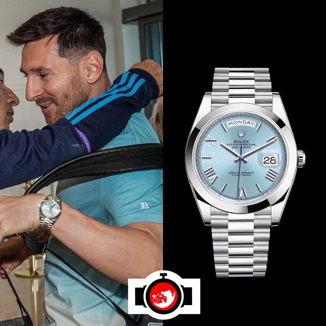 footballer Lionel Messi spotted wearing a Rolex 228206
