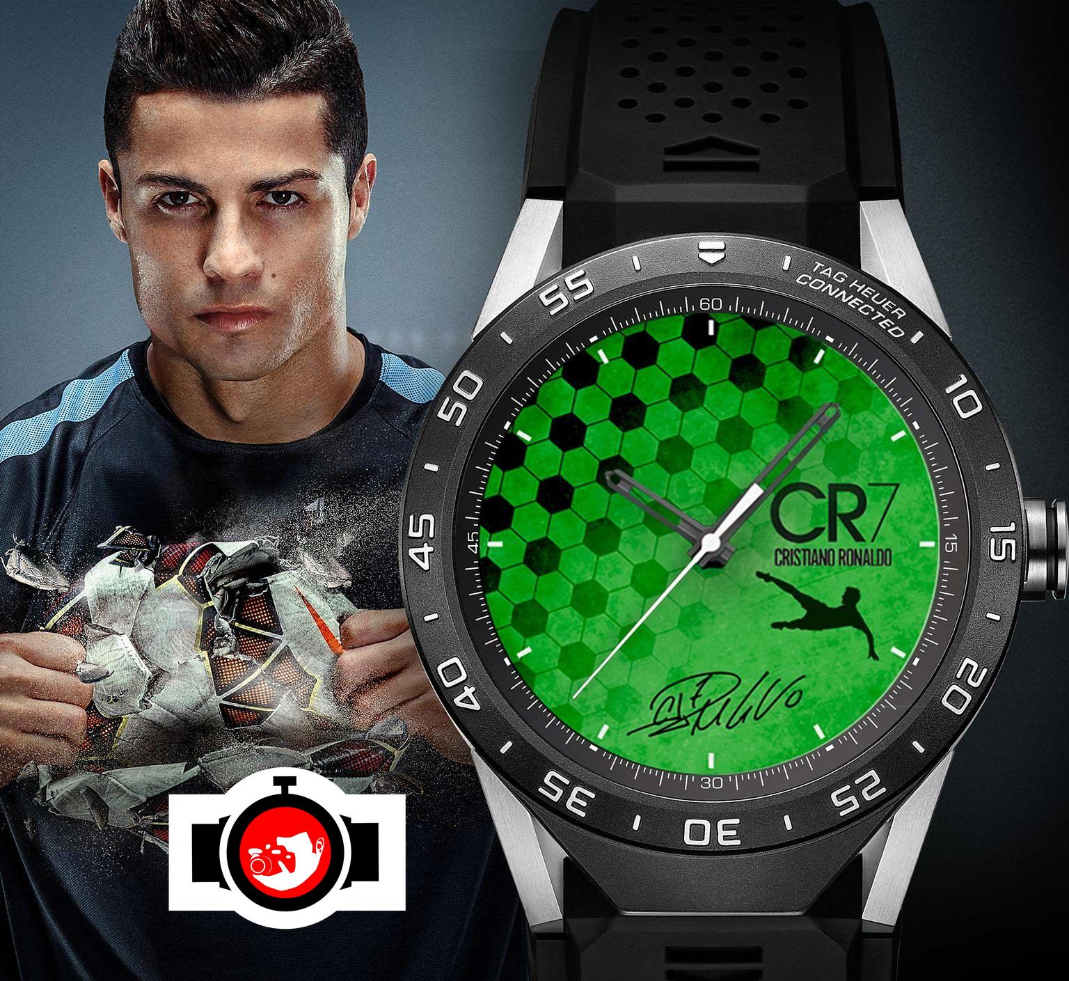 footballer Cristiano Ronaldo spotted wearing a Tag Heuer 