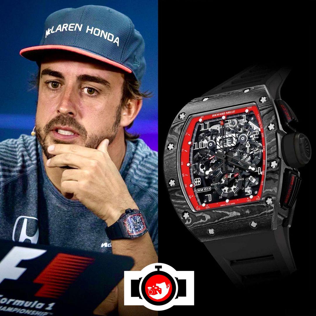 pilot Fernando Alonso spotted wearing a Richard Mille RM11