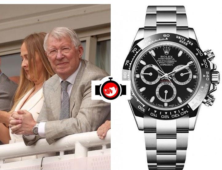 football manager Alex Ferguson spotted wearing a Rolex 116500