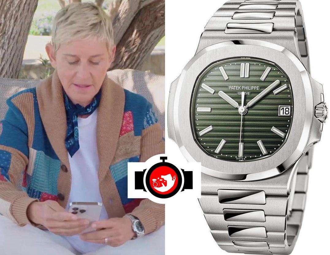 The Timeless Elegance of Ellen's Olive Green Dial Stainless Steel Patek Philippe Nautilus