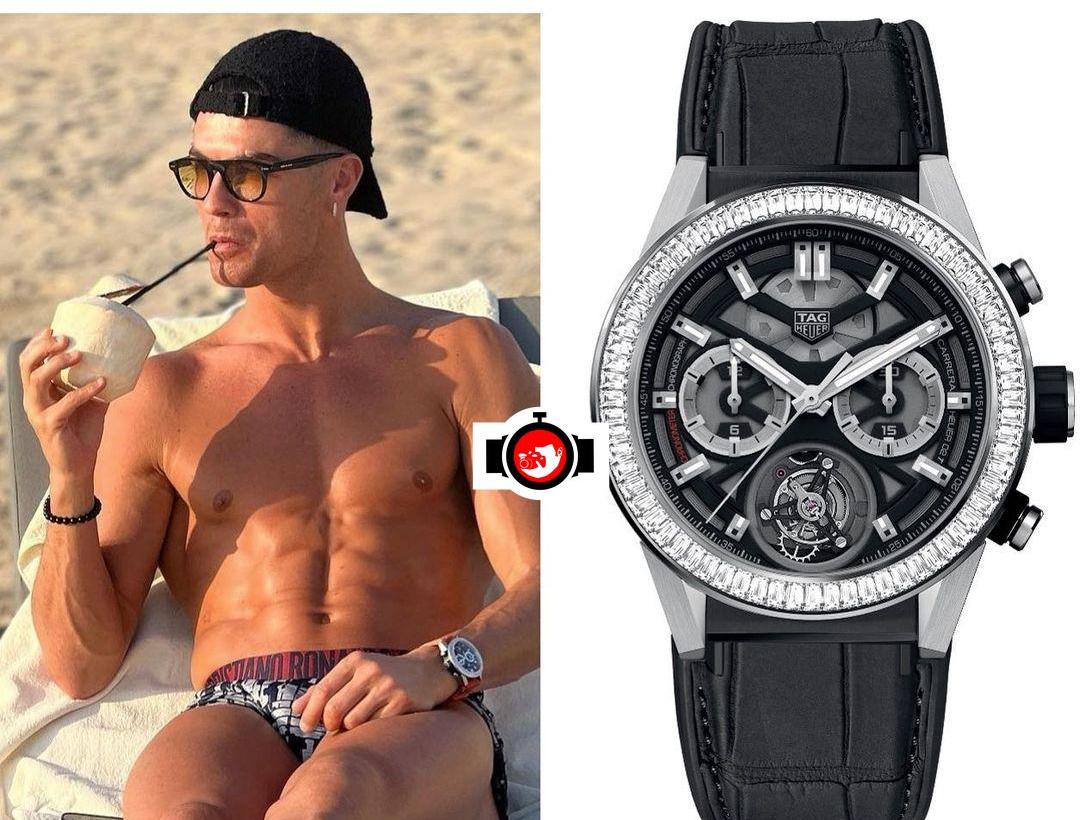 footballer Cristiano Ronaldo spotted wearing a Tag Heuer CAR5A81.FC6377