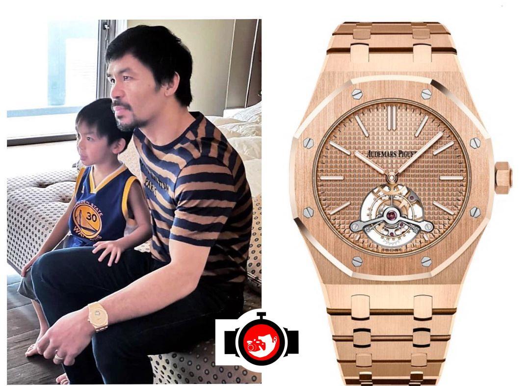 boxer Manny Pacquiao spotted wearing a Audemars Piguet 26515OR