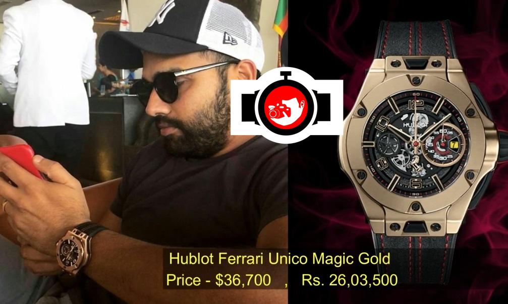 cricketer Rohit Sharma spotted wearing a Hublot 