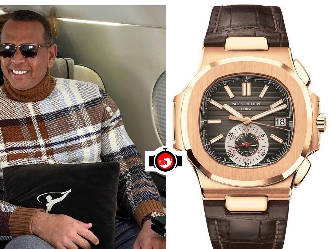 baseball player Alex Rodriquez spotted wearing a Patek Philippe 5980R