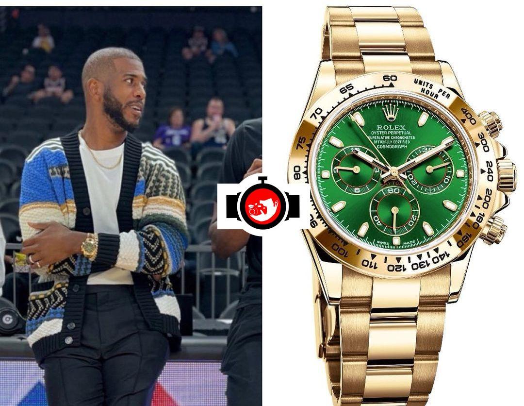 basketball player Chris Paul spotted wearing a Rolex 116508