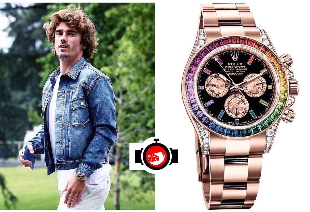 footballer Antoine Griezmann spotted wearing a Rolex 116595RBOW