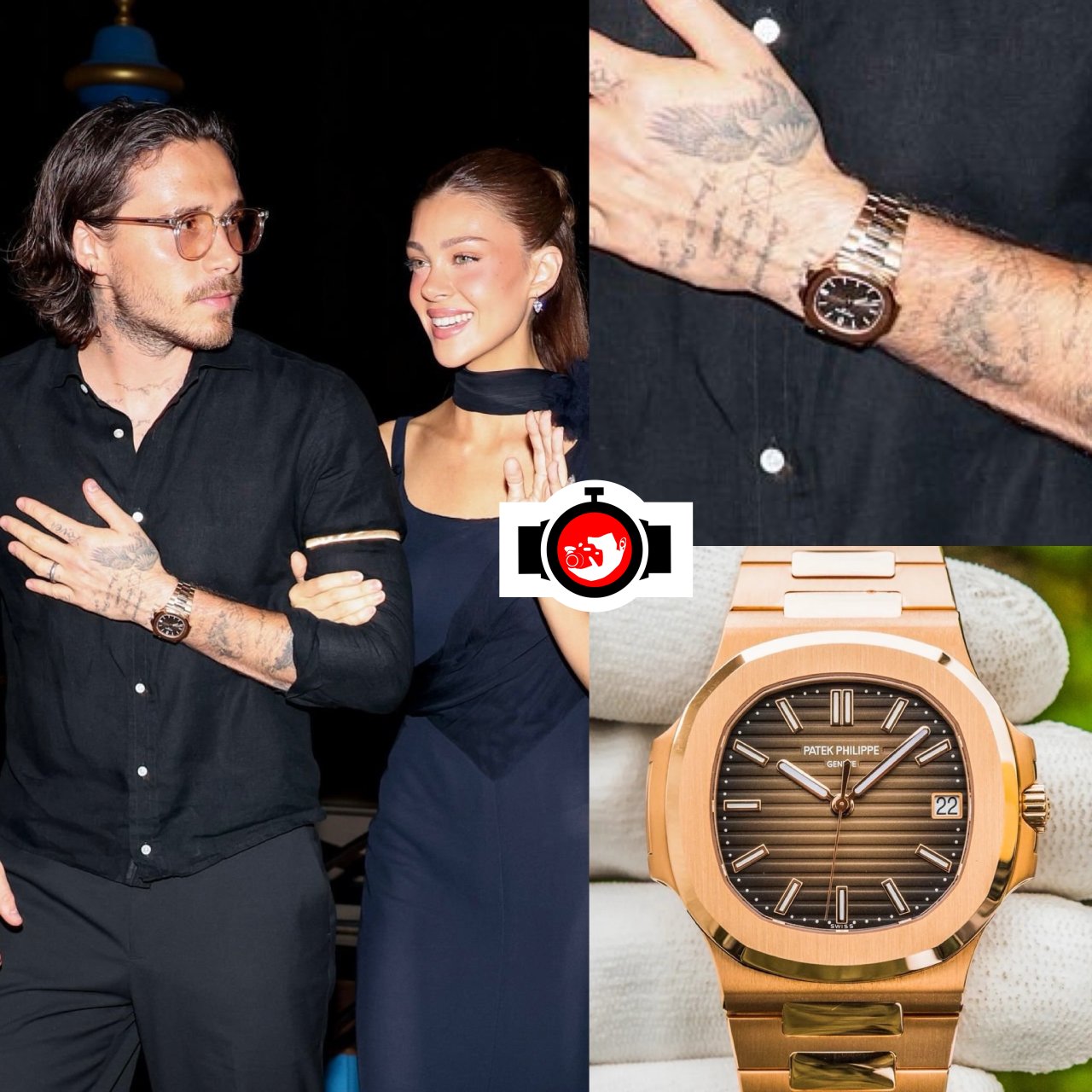 model Brooklyn Beckham spotted wearing a Patek Philippe 5711/1R-001