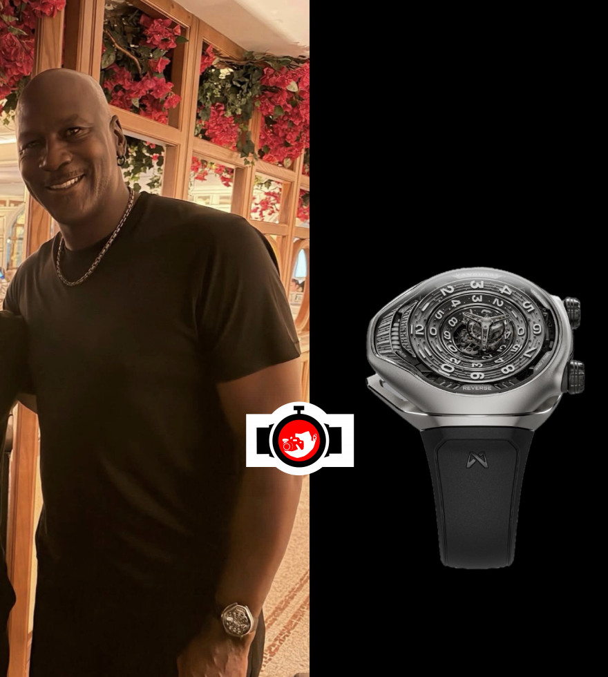 athlete Michael Jordan spotted wearing a Vanguart Black Hole Tourbillon